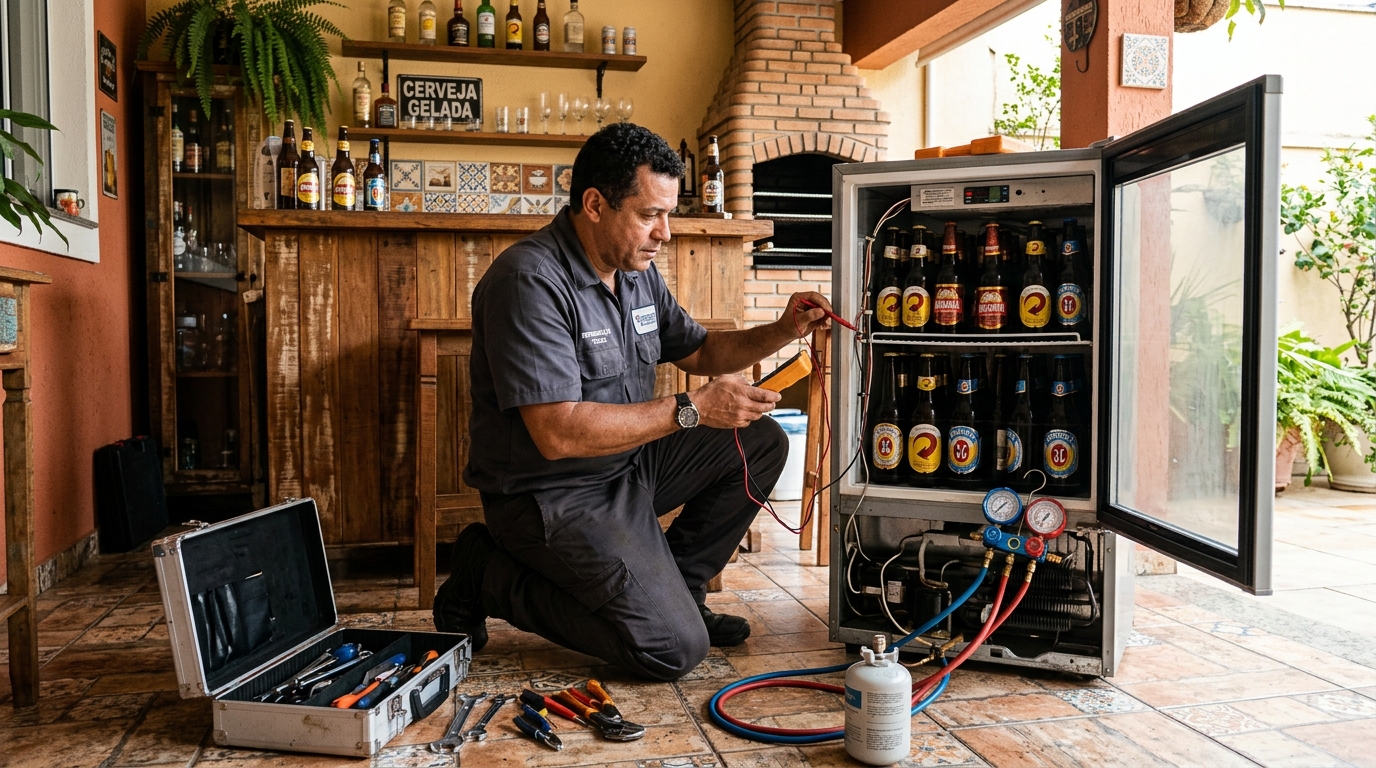 Recarga de gás refrigerante de cervejeira em Teresina‑PI